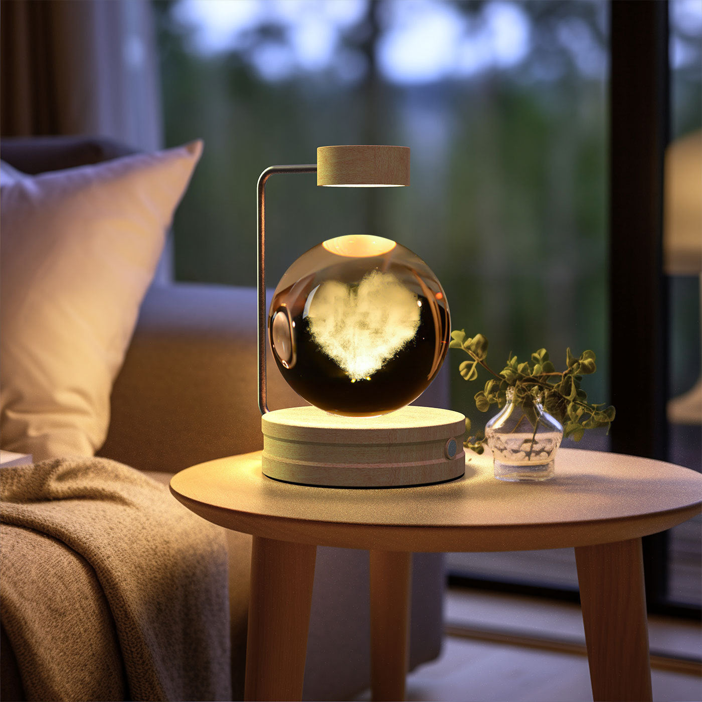 Crystal Ball USB Power Warm Bedside Light Birthday Gift Night Lamp
