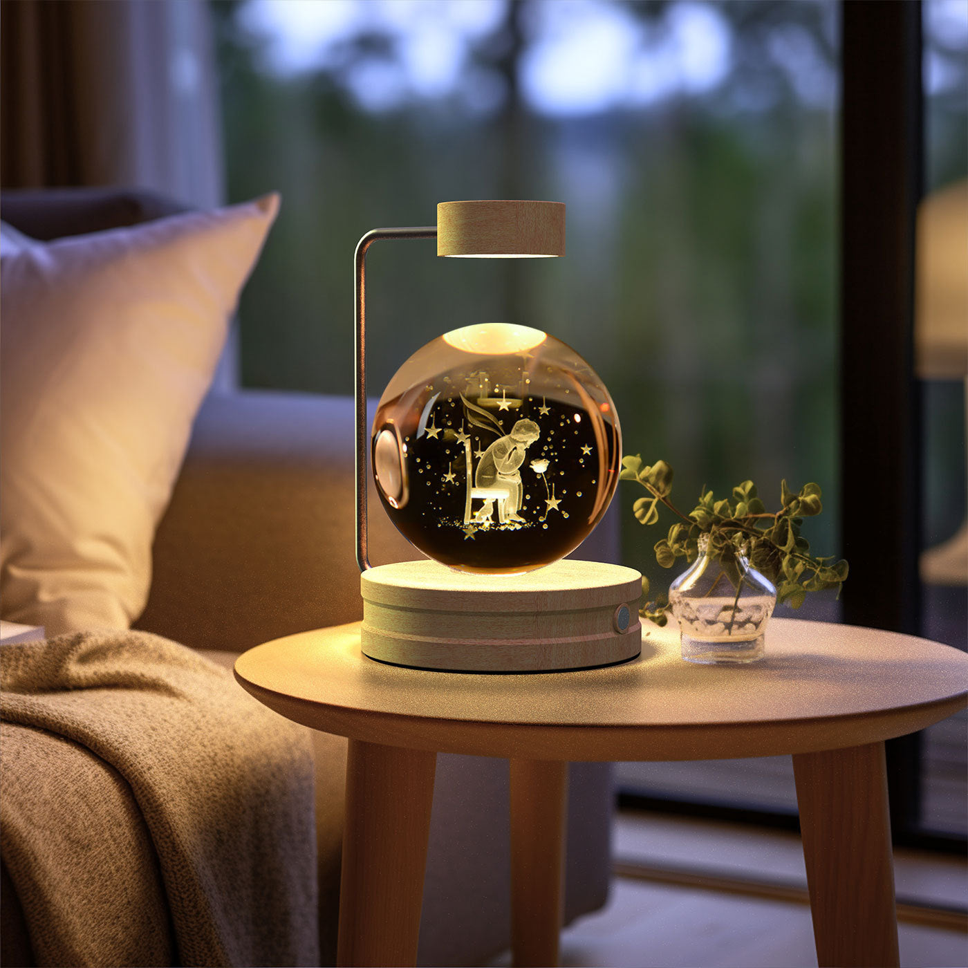 Crystal Ball USB Power Warm Bedside Light Birthday Gift Night Lamp