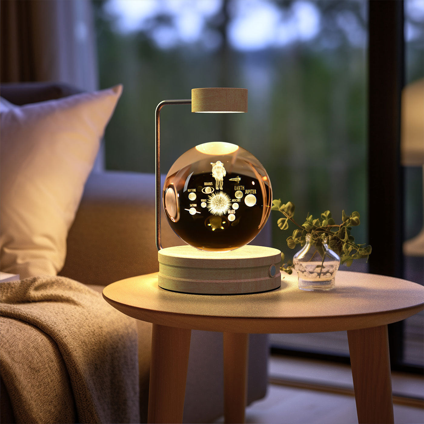 Crystal Ball USB Power Warm Bedside Light Birthday Gift Night Lamp