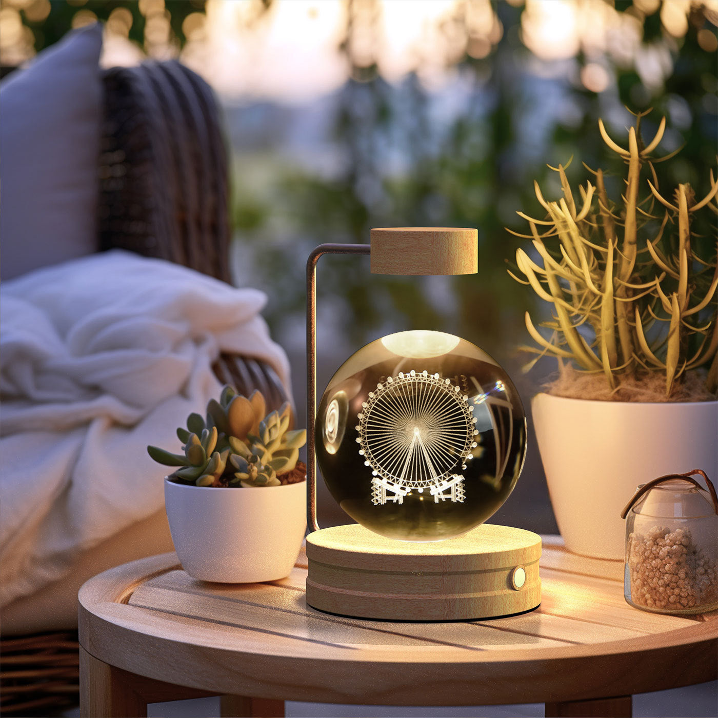 Crystal Ball USB Power Warm Bedside Light Birthday Gift Night Lamp