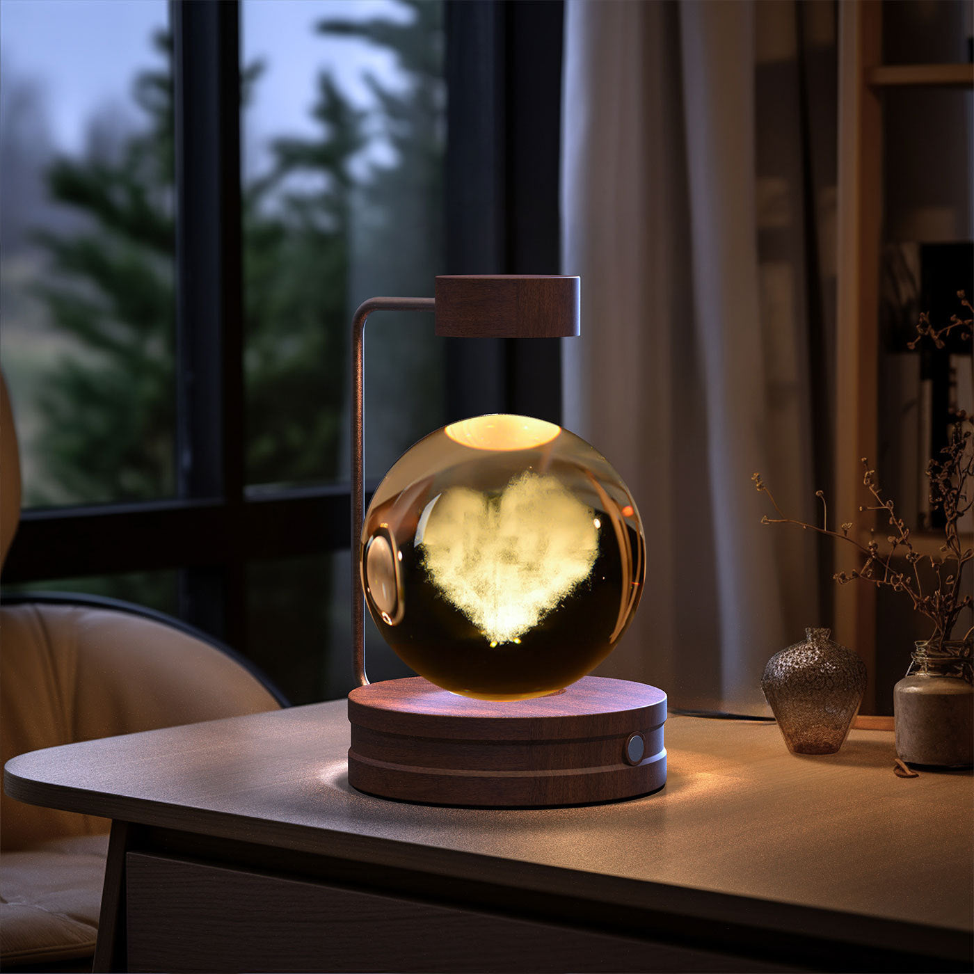 Crystal Ball USB Power Warm Bedside Light Birthday Gift Night Lamp