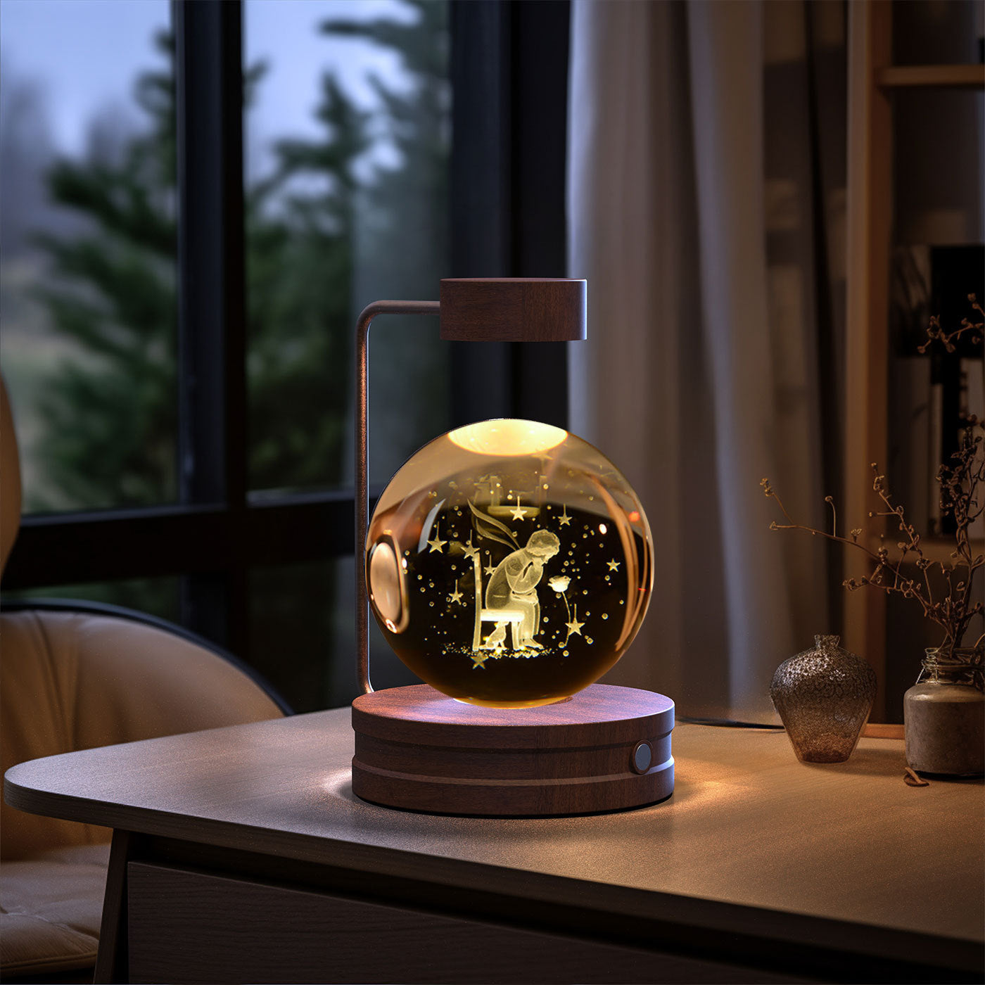 Crystal Ball USB Power Warm Bedside Light Birthday Gift Night Lamp