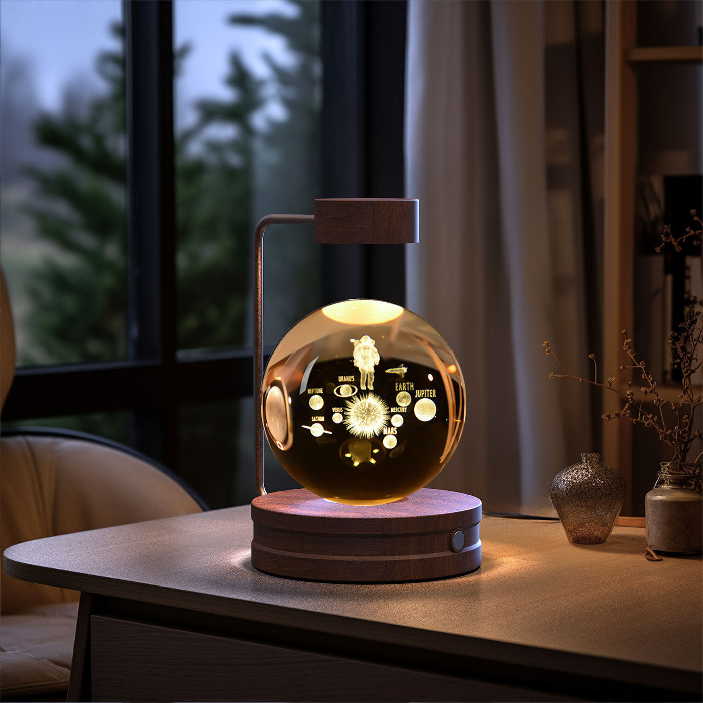 Crystal Ball USB Power Warm Bedside Light Birthday Gift Night Lamp