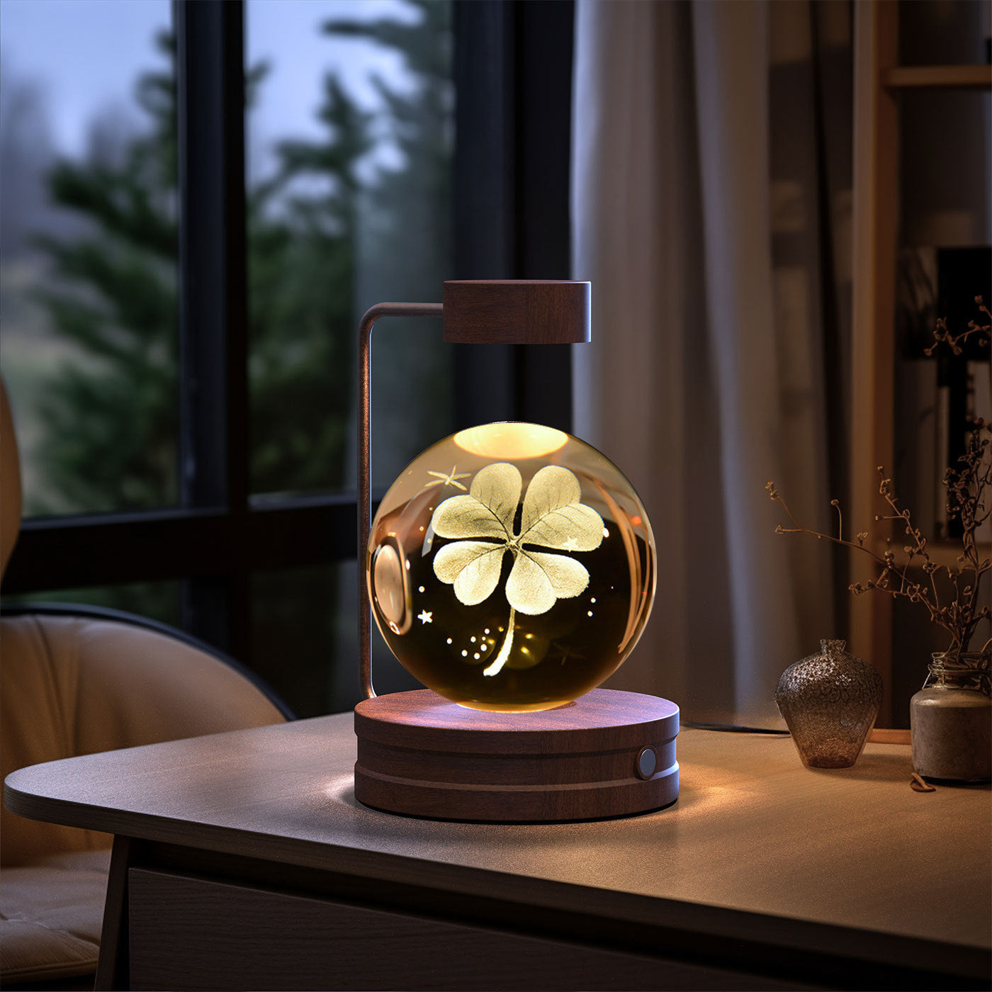 Crystal Ball USB Power Warm Bedside Light Birthday Gift Night Lamp