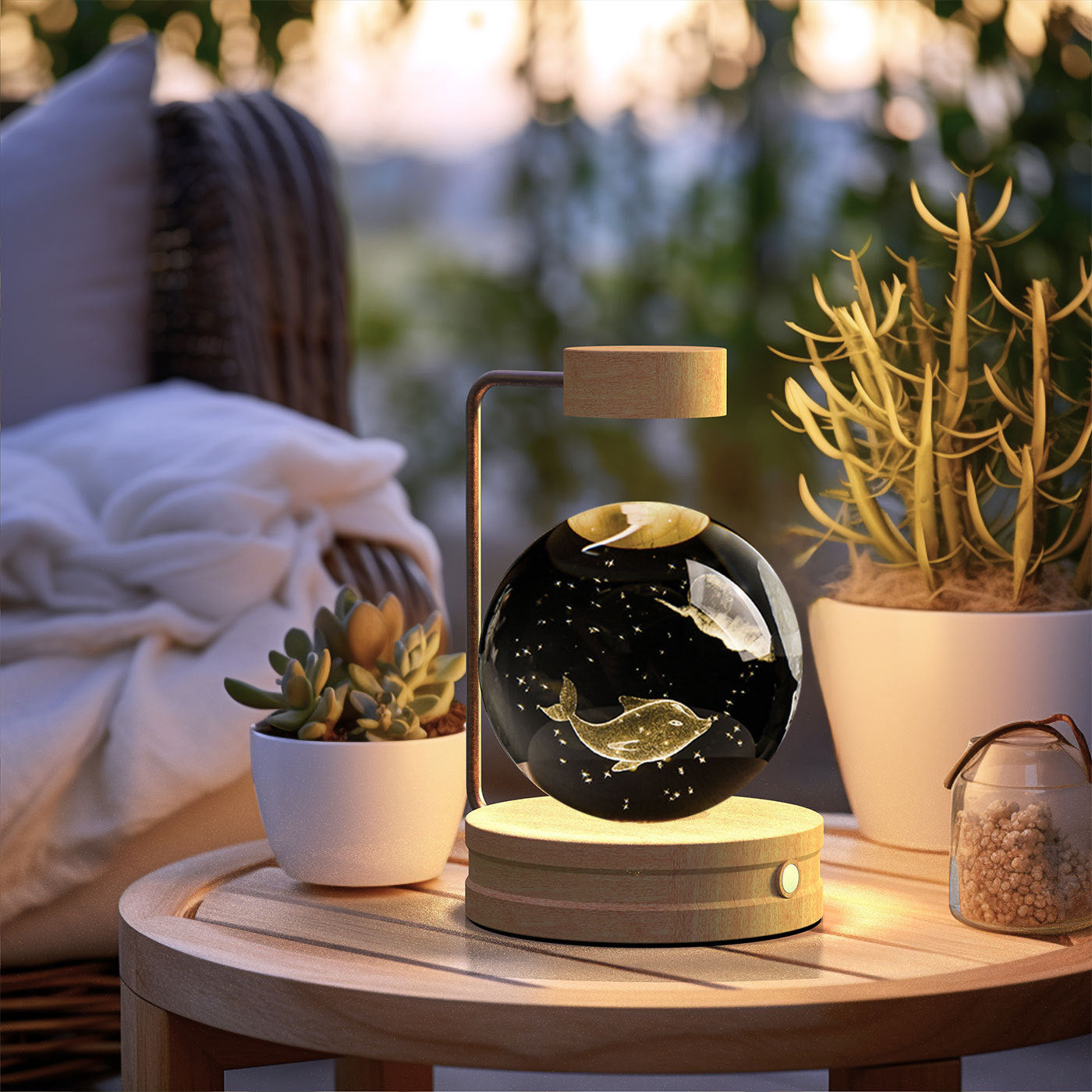 Crystal Ball USB Power Warm Bedside Light Birthday Gift Night Lamp