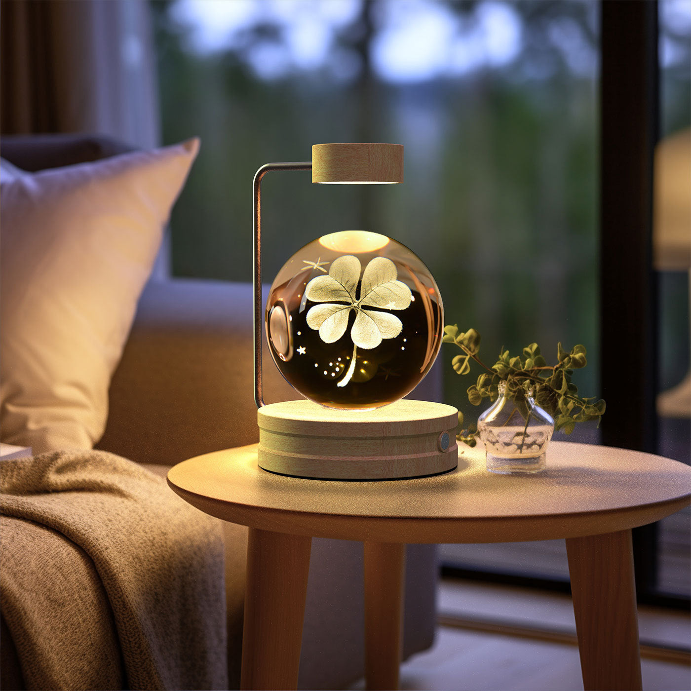 Crystal Ball USB Power Warm Bedside Light Birthday Gift Night Lamp
