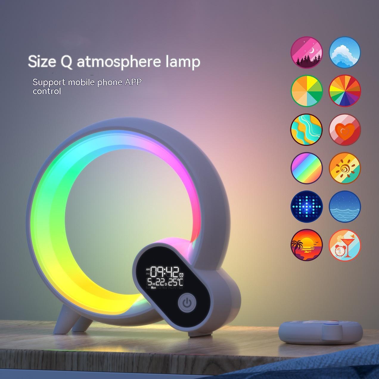 Creative Q Light Analog Sunrise Digital Display Alarm Clock Bluetooth Audio Intelligent